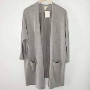 DONNI Ribbed Sweater Coat Grey One Size Fits All